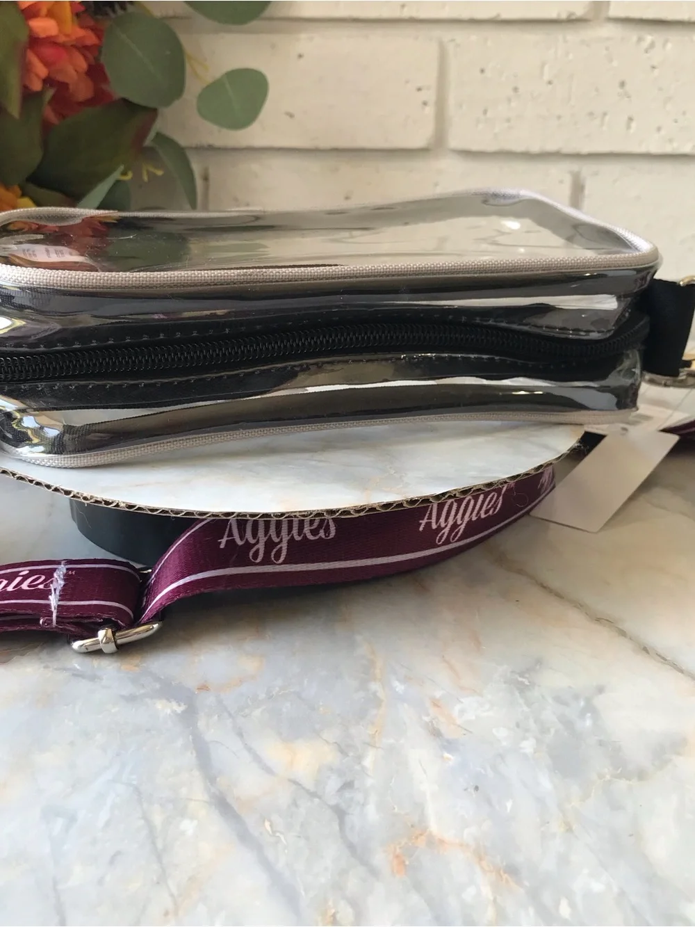 Texas A&M Clear Crossbody Bag with Maroon Aggies Strap NWT